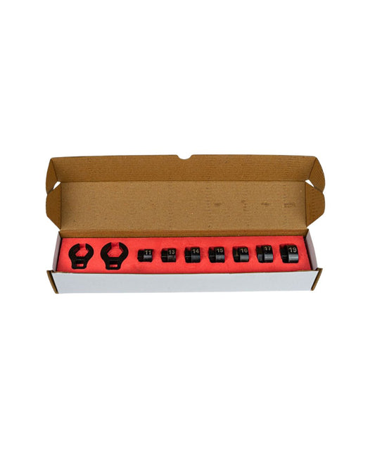 Set Bussole Aperte Ribassate & Rinforzate Cr-Mo + Coppia Chiavi Quadro 3/8 Specifiche Per Sensori Temperatura FAP/DPF